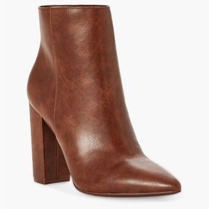 JustFab Rosamund Block Heeled Booties Leather